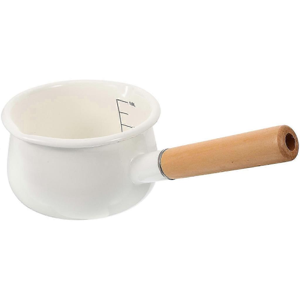 Emaille Milchkännchen Hitzebeständiger Milchsudtopf Handlicher Milcherhitzer Antihaftbeschichtete Saucepan