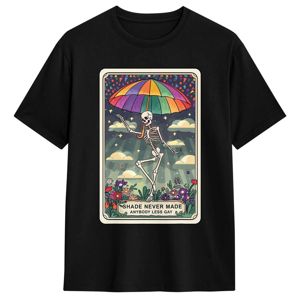 Unisex Tarot Card The Lovers Goth Skeleton Halloween Occult Tshirts Cotton Clothes Beach Y2k Funny Short Sleeve Tshirt O Neck Tee