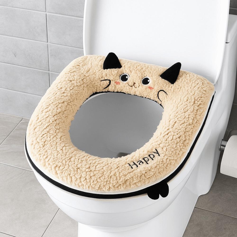 Warm Toilet Seat Cover Soft Toilet Seat Cushion Cartoon Universal Toilet Mat  Bathroom Use
