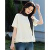 Women's Washed Air Layer Lace-Spliced Short Sleeve T-Shirt