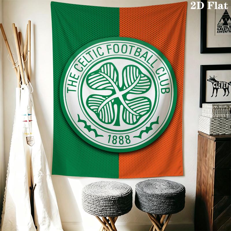 Celtic Football Club Wall Tapestry Aesthetic Wall Hanging Printed Fabric Blanket Decorative Tapestries for Bedroom Living Room Home Decor