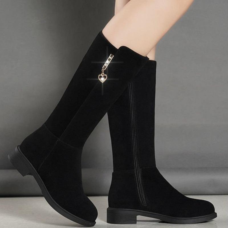 2026 Nouveaux Bottes Hautes jusqu'au Genou Automne Hiver pour Femmes Plateforme Noir Mode Longues Bottes Couleur Unie Fermeture Latérale Bottes pour Femmes