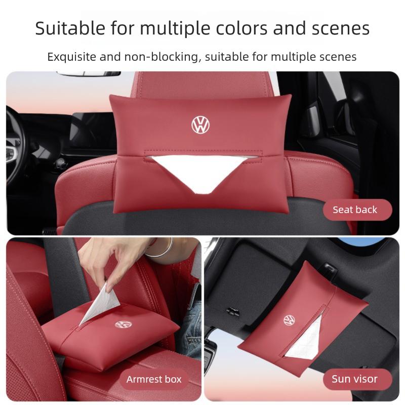 For VOLKSWAGEN VW Car Leather Inner Tissue Box Seat Back Storge Bag For Volkswagen VW GOLF 4 5 6 7 8 MK4 MK5 MK6 MK7 MK8 POLO 6R