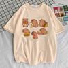 Capybara Kapibara Women's Fashion Kawaii Clothes T-shirt Soft Round Neck Short Sleeve Cute Top Pattern Clothing