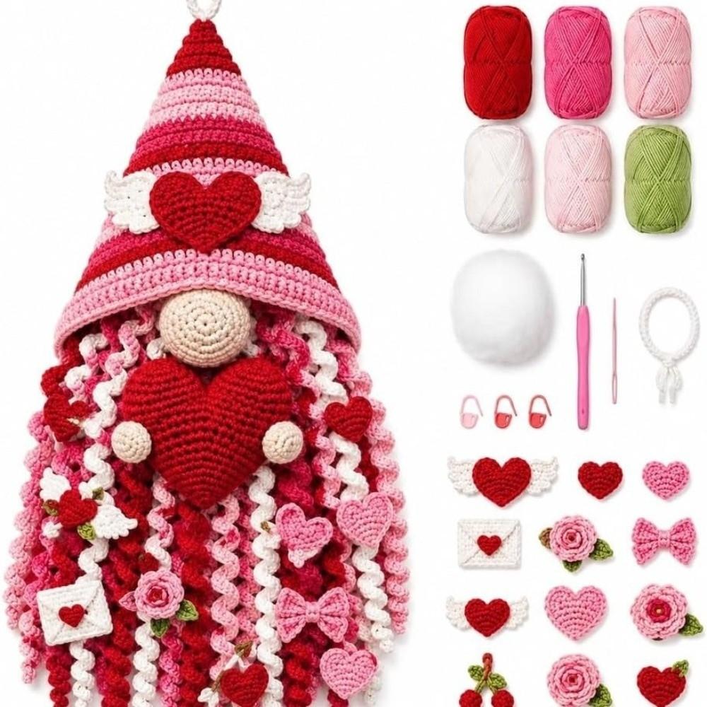 Hand-Knitted Seasonal Crochet Door Hanger Kit Santa Claus Easter Bunny Crochet Gnome Door Decor Kit Christmas Tree