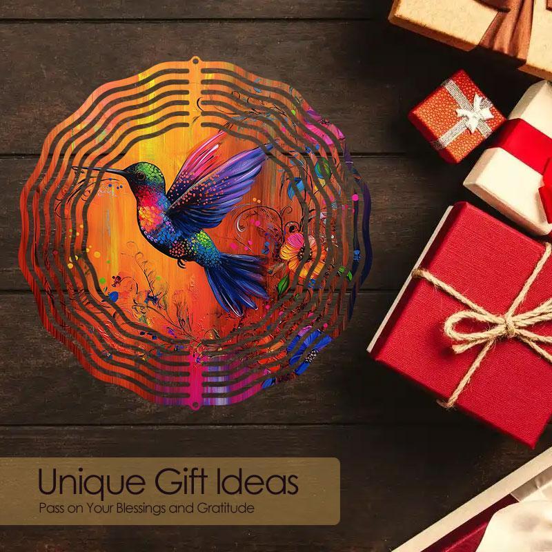 10 Zoll Hängender Windspinner mit 360-Grad-Haken für Balkon-Gartendekor Frühling Sommer Außendekoration