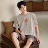Pajamas Men's Summer Cotton Short Sleeve Shorts 1011 New Summer Thin Outer Wear Men's Large Size Loungewear Set