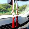 Buddha Rear View Mirror Accessories Hanging Charms, Tassels Car Hanging Ornament, Cute Car Accessories for Women/Men, Fo Bao Ping an