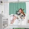 Cartoon Minimalist washable Dirt-Resistant Shower Curtain Shower Head waterproof Polyester Bath Curtain For Home Decor