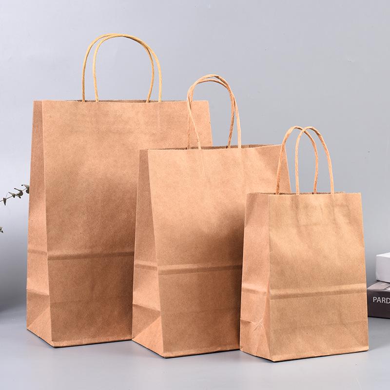 Custom White Kraft Paper Tote - Small Gift/Food Packaging Bag