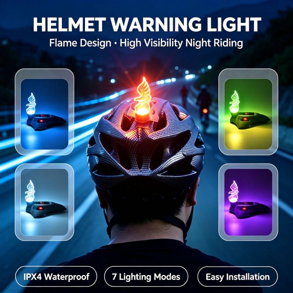 7 Gears Adjustment Bicycle Helmet Light Type-C Warning Helmet Light Daily Bike