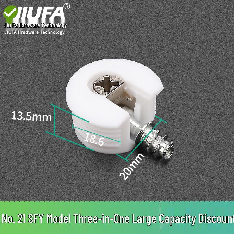 Minimalist Gunmetal Gray 3-in-1 Shelf Bracket & 12mm Cabinet Connector