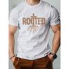 European Size Single-Sided Printed Round Neck Short Sleeve T-Shirt, Rootedchrist Men's T-shirt-Thickened Casual Short Sleeve T-shirt, Cross Design