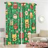 2pcs,Curtains Christmas Teddy Bear Gifts Trees (3) Popular Creative Curtains Durable 100% Polyester Fabric Curtains Outdoor