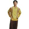 Collaborazione Li Ning X Bruce Lee Serie Kung Fu Polo a Strisce Vestibilità Larga Maglione a Manica Lunga in Maglia Maglione Unisex Giallo Ceylon AMBT239-1