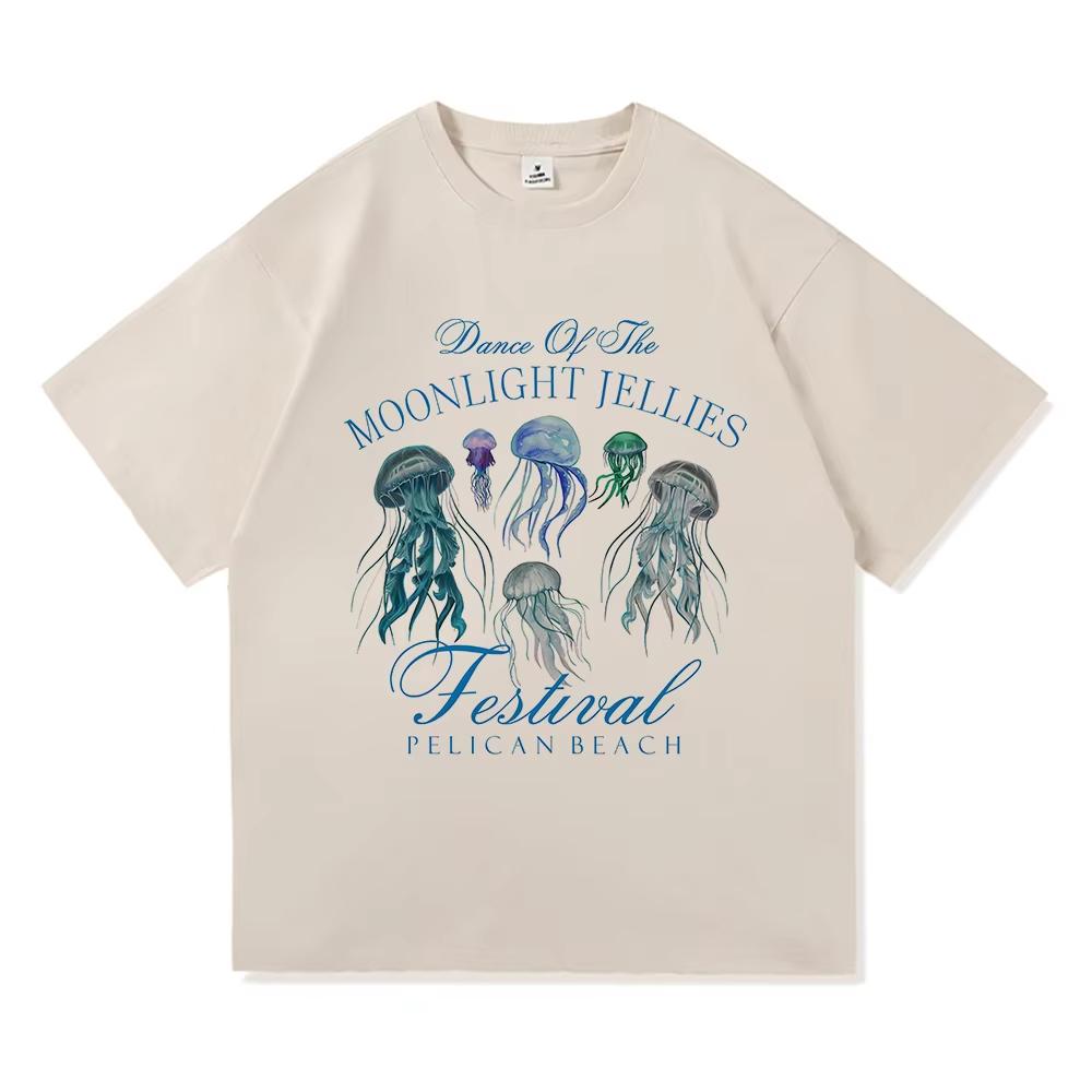 

Stardew Valley Moonlight Jellies Festival T Shirt Anime Men Clothing Harajuku Aesthetic Top Unisex High Quality Cotton Tee Shirt S