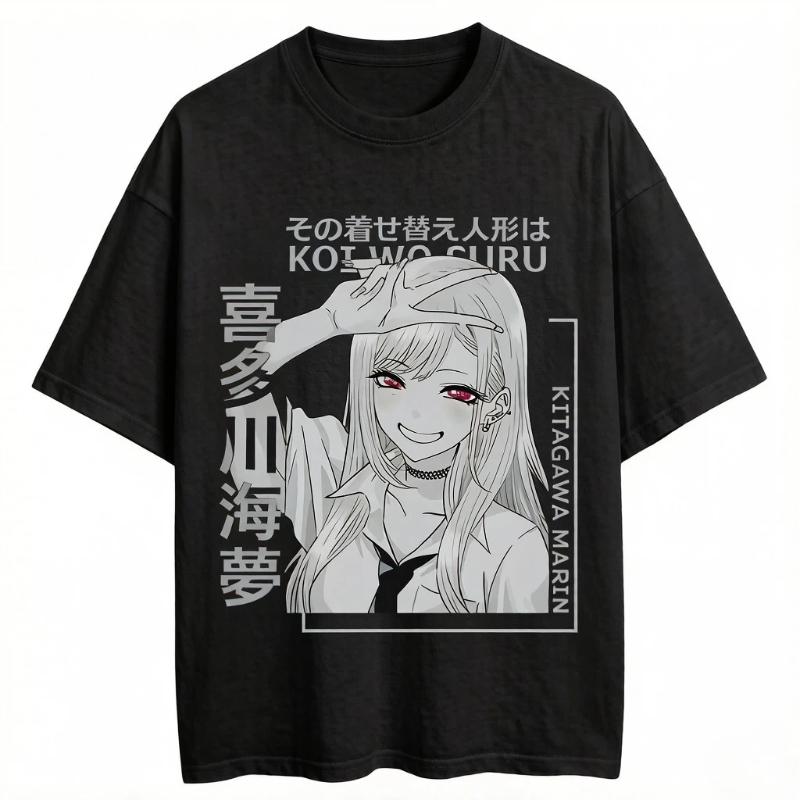 Neues My Dress-Up Darling Kitagawa Marin Anime T-Shirt Geeignet für Alle Jahreszeiten Hohe Qualität Oversized Unisex Heißes Produkt Paare