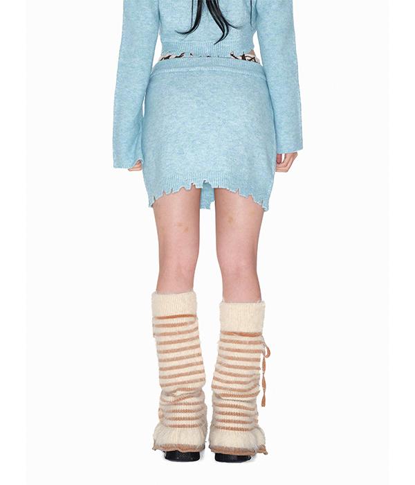 Youth Bath Damage Band Mini Skirt_Light Blue