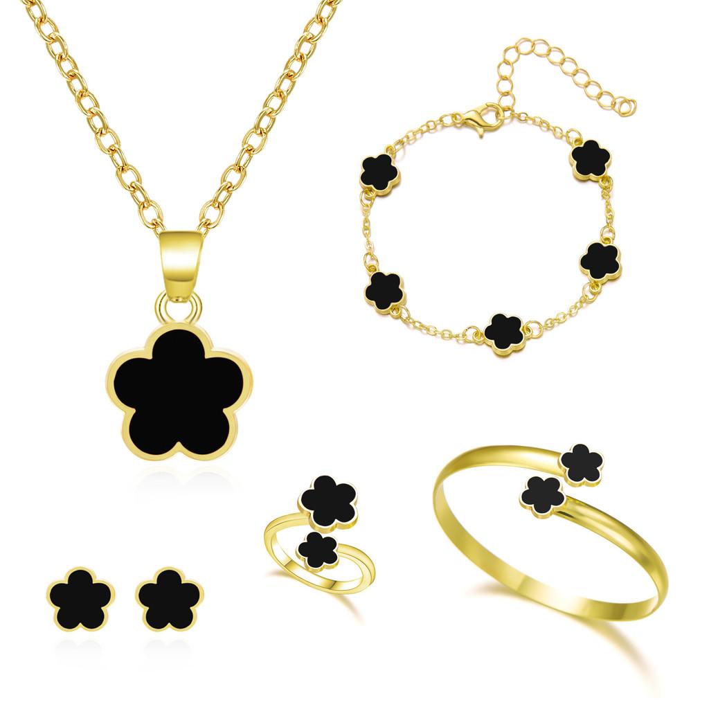 Floral Petals Jewelry Set For Women With Alloy And Plate Material Perfect For Gift Occasions