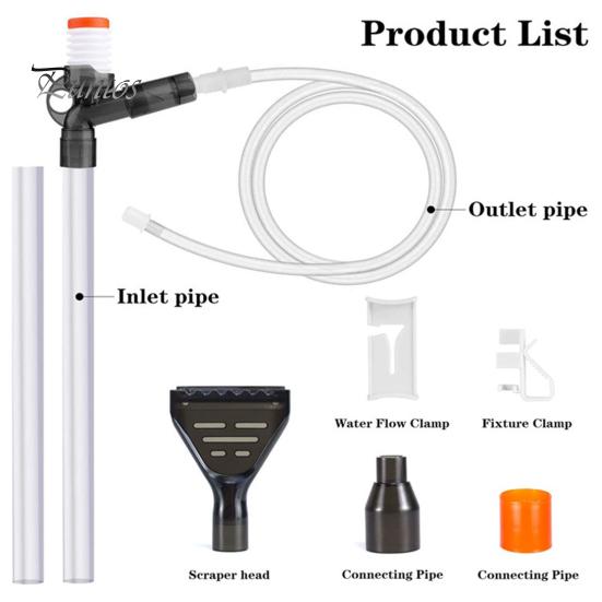 Aspirator pentru rezervoare de pește cu filtru de furtun de 200 cm Acvariu Spălarea nisipului Îndepărtarea deșeurilor pentru hrana peștilor Schimbarea manuală a apei Cadă cu hidromasaj spa multifuncțională