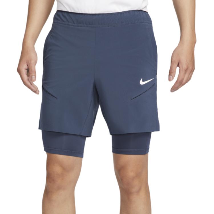 Nike Elastic Sports Solid Color Five-Point Casual Shorts Men shorts Thunder-Blue Gray-Rock White FD5285-437