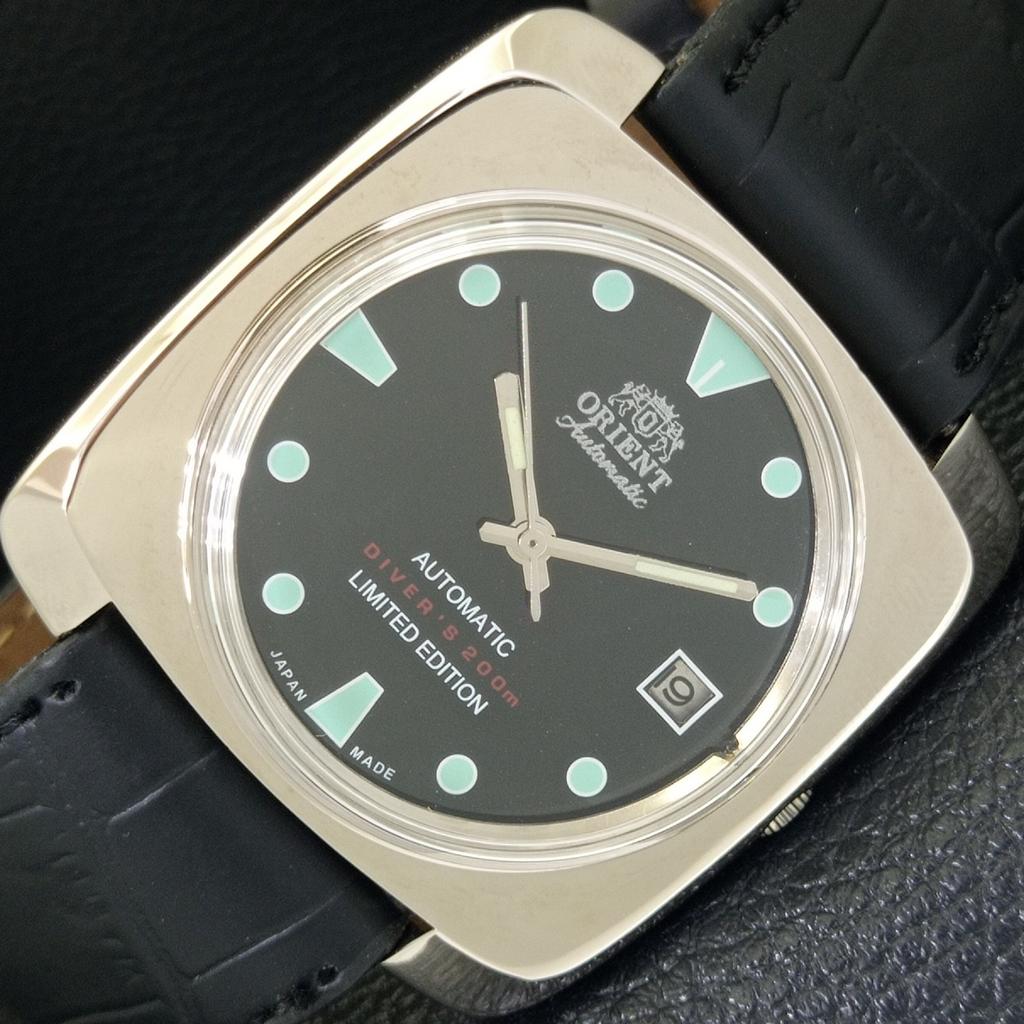 

USED JAPAN VINTAGE ORIENT AUTOMATIC 46941 MENS BLACK COLOR DIAL WATCH a702243-5 R123-a702243