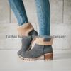 Winter-Schneestiefel für Damen in Übergröße - Klobiger Absatz, Dicke Sohle, Lammwollfutter, Auf Lager
