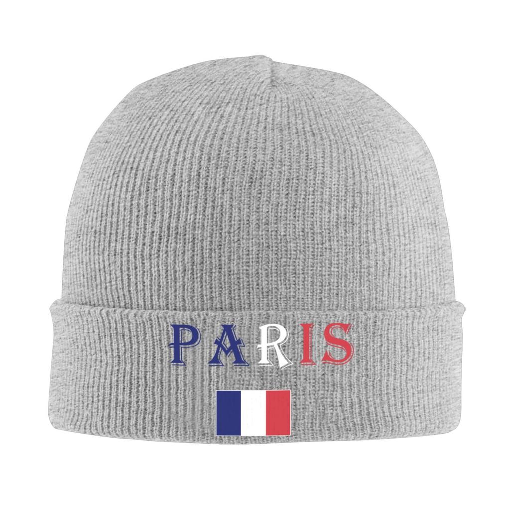 Paris Flag Print Warm Knitted Cap Hip Hop Hat Autumn Winter Outdoor Beanies Hat for Unisex Adult Unisex Adult Bonnet Hat