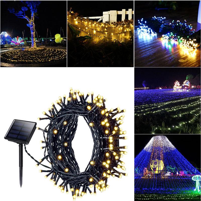 50//100//200 LED Solar Powered String Fairy Lights Outdoor Garden Wedding Party US