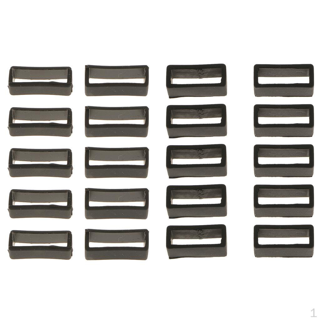 20 Pieces Rubber Replacement Watch Strap Loops Buckle Holder for Straps, Mm / 22mm