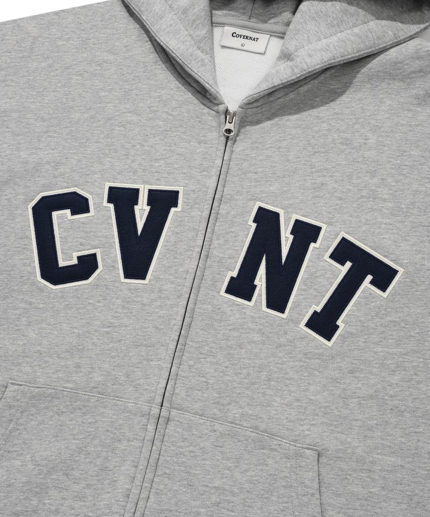 COVERNAT Cvnt Zip-Up Hoodie Melange Gray