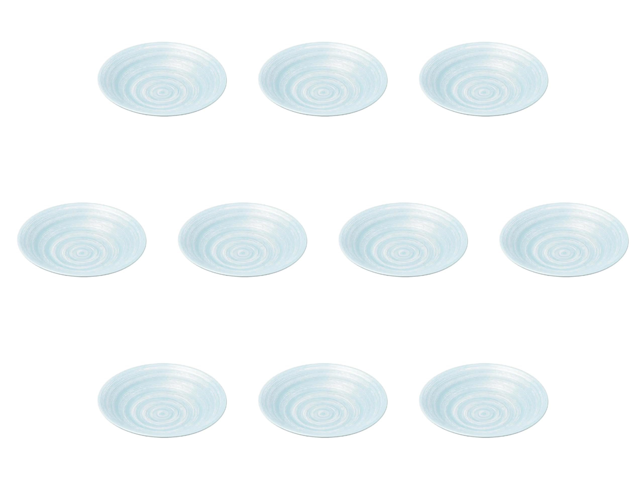 

Set of 10 Nami no Mai Ripple Plates x Medium Plates Setomonohonpo 6.0 [19.5 3.7 cm]