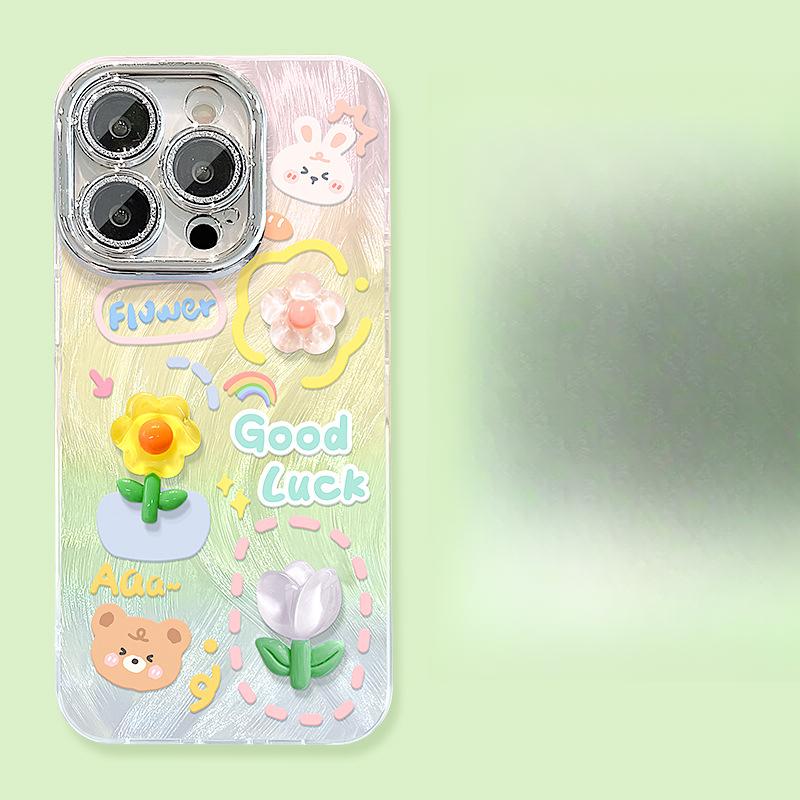 

Подставка для куклы-лягушки с цветком Подходит для чехла для мобильного телефона Apple 13 Xiaomi 14 Маленький свежий 15 Милый 16 Перо пряжа без окантовки Redmi K60/K60 Pro