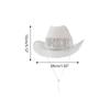 Rhinestones Women Bride Letter Cowgirl Hats Wide Brimmed Bridal Western Shinning White Fedoras Hat for Photoshoot