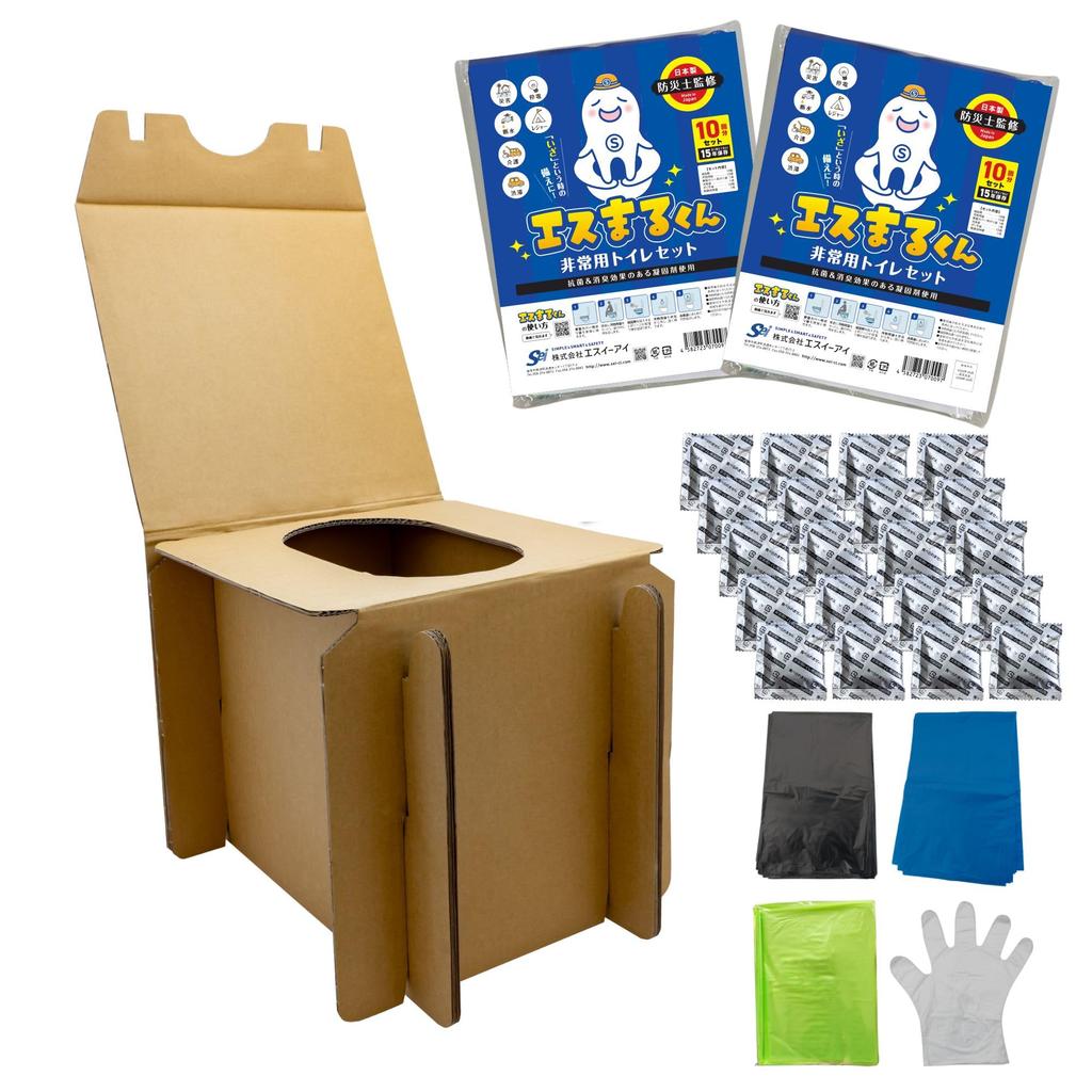 Made with Portable Emergency Disaster Shelf Includes Gloves Uses Cardboard Toilet Safe, Japanese-made Coagulant S-Marukun Toilet, Toilet, Toilet,