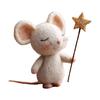 Felt Mouse with Star Handmade Cute Felt Mouse Figurine Mouse Holding Star Wand Ornament for Fall Home Decor Christmas Stocking Stuffer