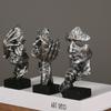 Nordic Creative Silence Is Gold Statue Resin Thinker Sculpture Figurine Vintage Home Office Decoration Modern Art Resin Decor