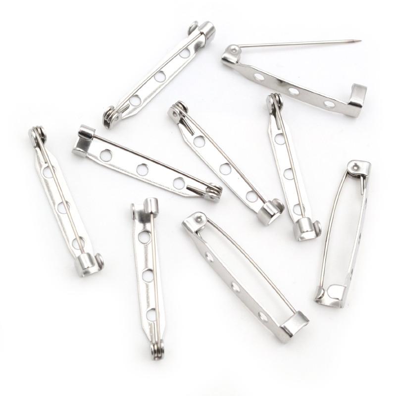 20pcs/lot 14 17 19 25 32mm 316 Stainless Steel Brooch Clip Pins Safety Brooch Settings Blank For DIY Jewelry Making Supplies