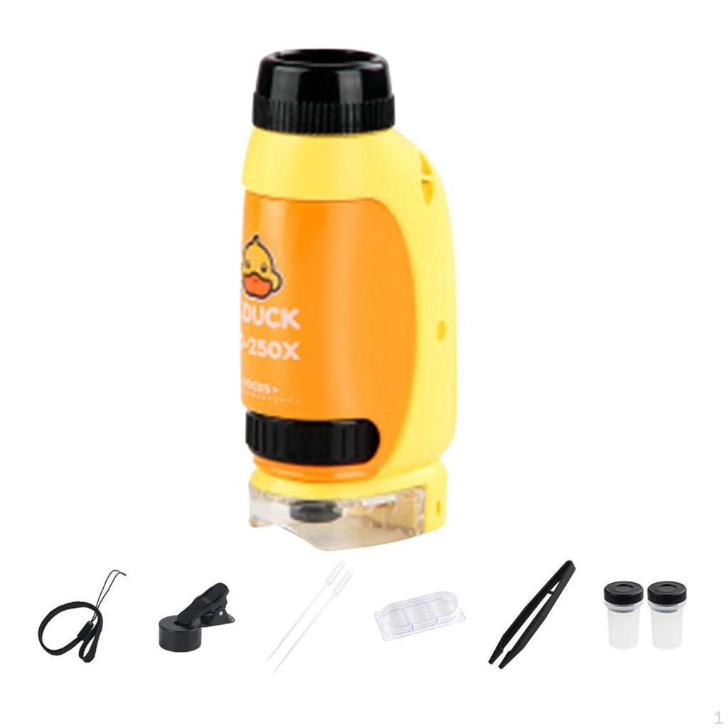 Children Microscope Handheld Set Sensory Toy DIY Science Toys 120x Optical