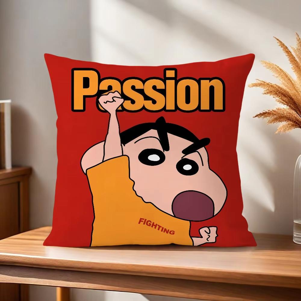 Kawaii Cute Crayon Shin-chan Pillow Cover Decorative Home Double-sided Print Square Pillow Bedroom Room Decoration Pillowcase