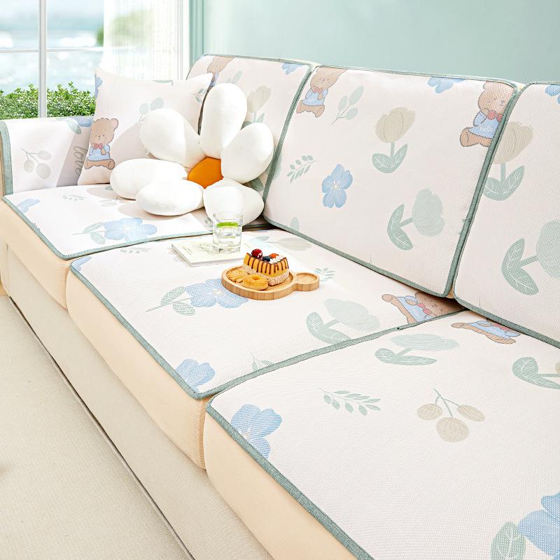 

Summer Cold Sofa Cushion Non-Slip Leather Cover Universal Anti-Scratching Mat for All Sofas 60*60
