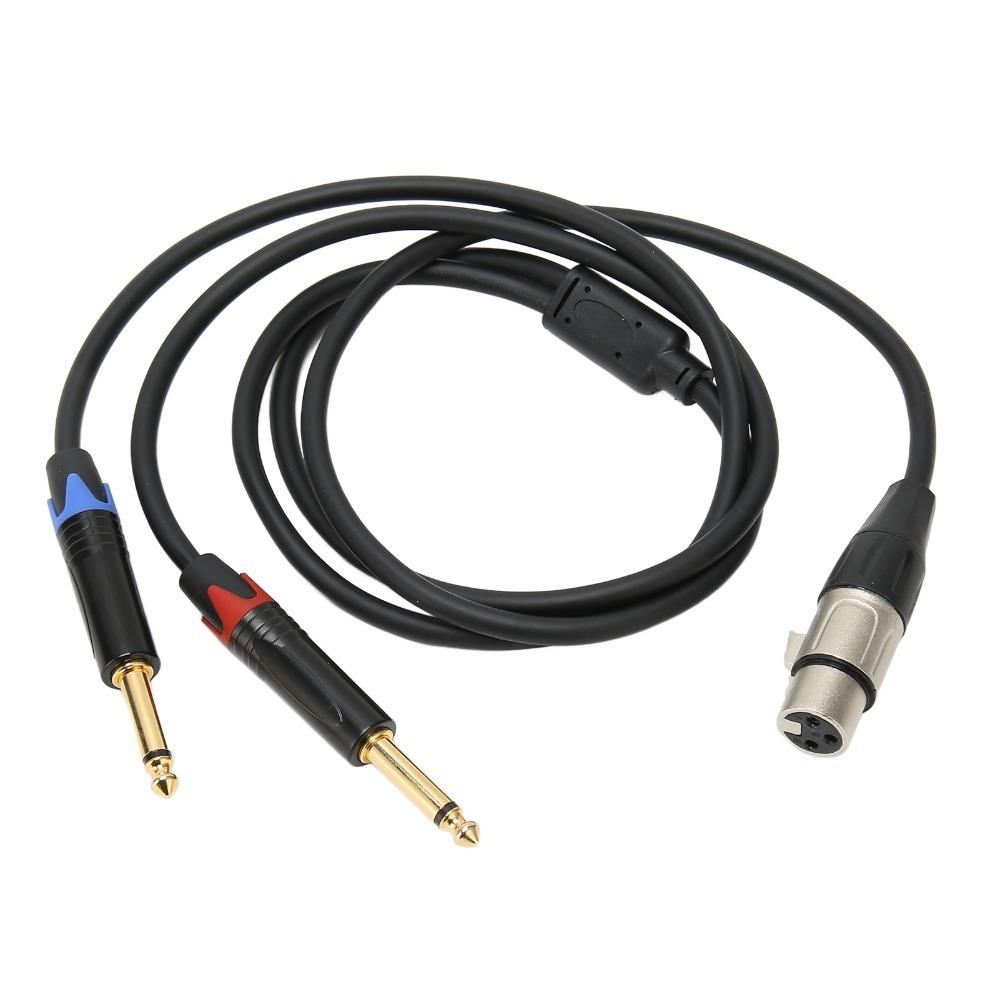Y Splitter Dual 6.35mm Male To XLR Female 24K Gold Plated Dual 1/4 Inch To XLR Cable  Home Studio