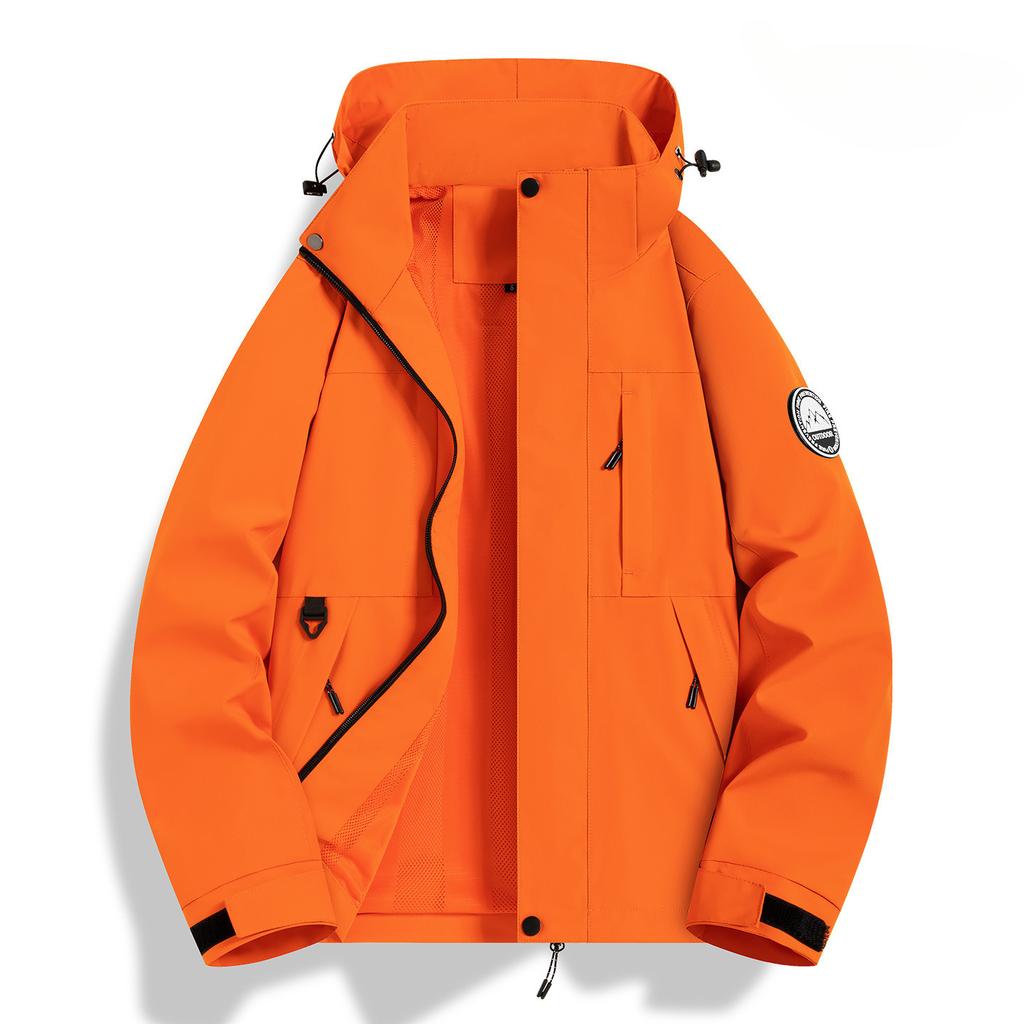 Spring and Autumn Windproof and Waterproof Couple Mountaineering Jacket Men's Top Color Matching Hooded Sports Jacket