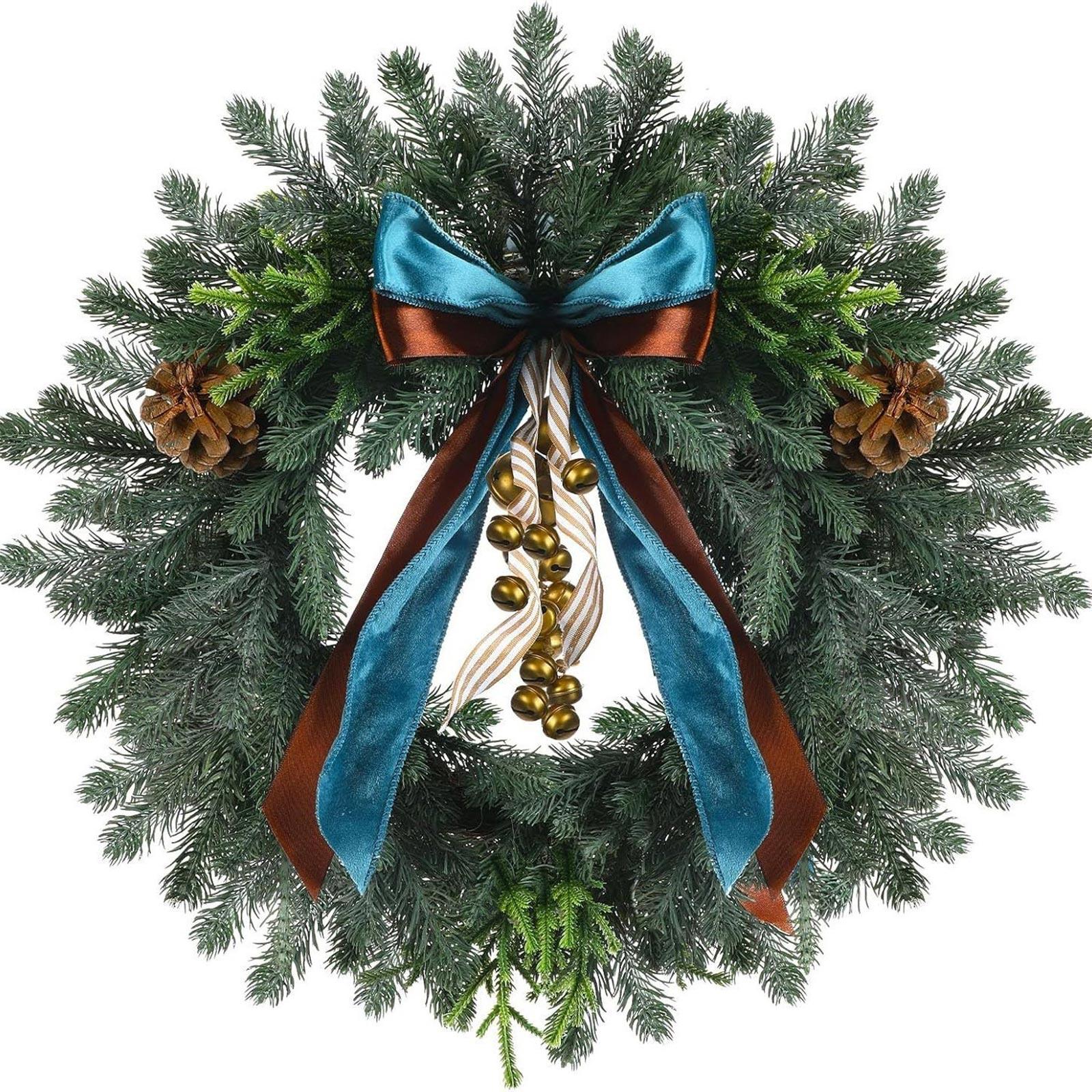 

Norfolk Wreath For Front Door, Artificial Wreath, Realistic Artificial Green Leaves Wreath For Wall, Window One Size