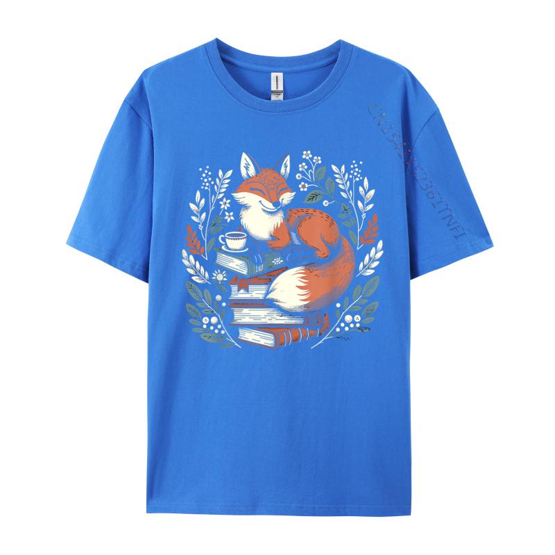 Cute Cottagecore Floral Fox Aesthetic Women Premium Cotton Printed Tops Shirts New Arrival Adult T-Shirt Slim Fit Tops Shirt