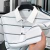 Originalqualität Herren Poloshirt Gestreifter Druck Kurzarm Sommer Mode Revers T-Shirt Business Klassisch Lässig Trend Herrenbekleidung