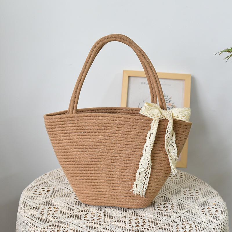 Fashionable Retro Cotton Rope Woven Straw Bag Large Capacity High-end Tote Women s Style big