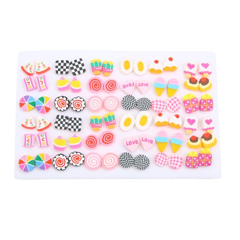 

36 пар/компл. модные разноцветные серьги-гвоздики со стразами и геометрическим рисунком для женщин и девочек, ювелирные аксессуары style 04