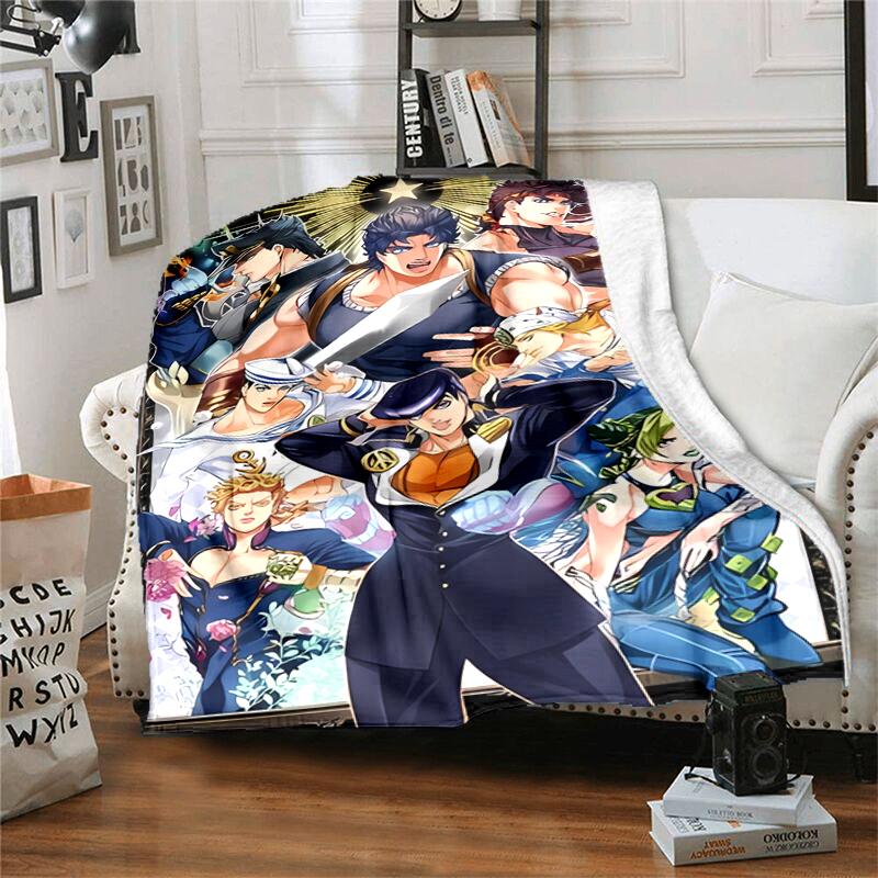 1pc Blanket JoJo's Bizarre Adventure3 Print Design, Lightweight Blanket for Sofa, Bed- Soft &Warm, Gift for All Seasons like Christmas, Halloween