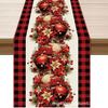 Christmas Table Runner with Santa and Tree Design